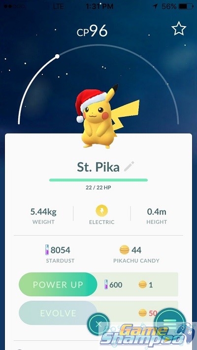 Pokemon Go Santa Pikachu